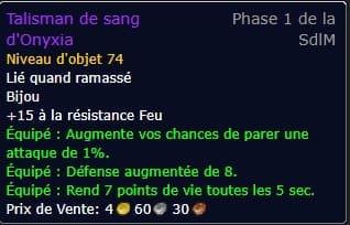 Talisman de sang d'Onyxia